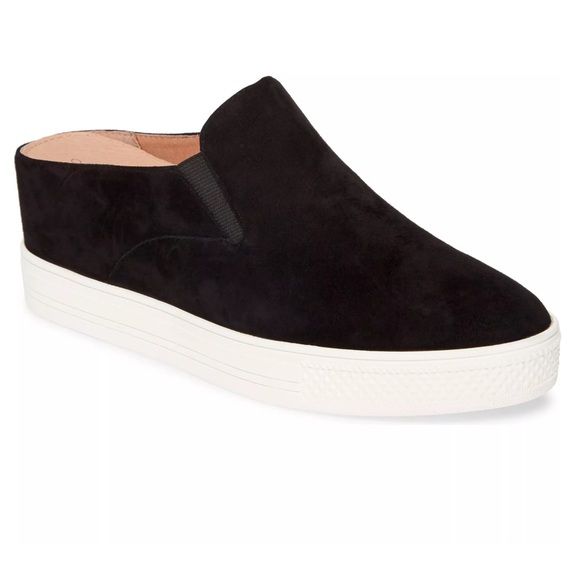 Caslon Womens Alysha Lea Wedge Sneakers Mules Black Suede. Size 9.5 - Picture 1 of 12